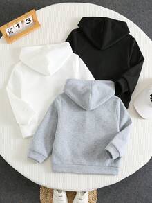 SHEIN 買2送1 男童休閒舒適時尚百搭運動衫 3件套，適合返校季、生日、嬰兒派對、節日派對，秋冬兒童款 - 彩色 - 查看 3