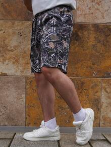 LEOGASHI LEOGASHI Men's Digital Print Loose Woven Shorts, Suitable For Summer, Streetwear Style - Multicolor - View 6