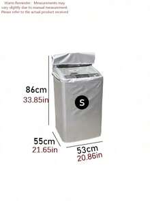 1Pc 86 High Silver Washing Machine Dust Cover, Oxford Cloth Waterproof, Sun Proof And Dustproof, Suitable For Fully Automatic Drum Washing Machine, Thickened Zippered Foldable Washing Machine Cover Storage Bag - Silver - View 6