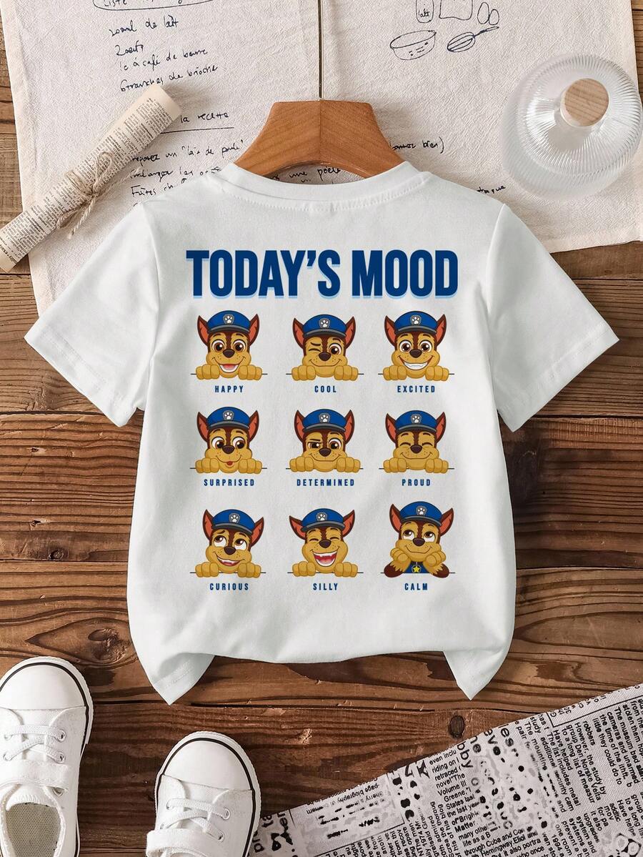 SHEIN | PAW Patrol Young Boy Crew Neck Short Sleeve Casual Versatile T-Shirt - White - View 1