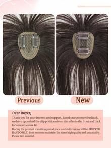 Hair Toppers For Women Real Human Hair, 2x2.5" Base Clip In Human Hair Topper With Bangs For 360° Cover 8 Inch Toppers For Thinning Hair To Add Volume - S2 - View 12