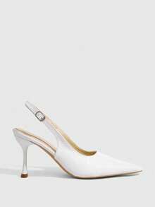 CUCCOO SZL White Stone Pattern Pointed Toe Fashionable Elegance Temperament Commuter High Heels - White stone pattern - View 2