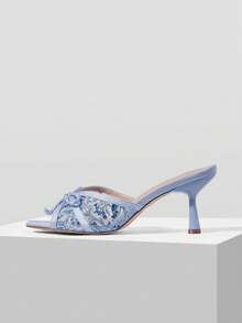 MOTF WOMEN'S FASHION SEQUINED MESH SANDALS - Baby Blue - View 7