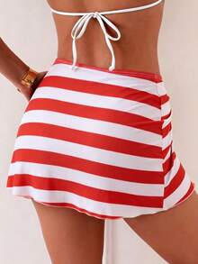 Swim Basics 女款國旗印花側開衩度假風遮陽裙 - 彩色 - 查看 2