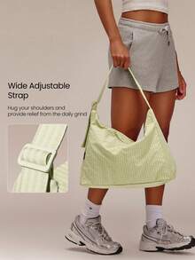 GLOWMODE Bolso de hombro texturizado resistente al agua de 17L no ajustable para otoño e invierno - Rejilla verde frijol - Ver 5