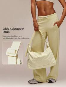 GLOWMODE Bolso de hombro texturizado resistente al agua de 17L no ajustable para otoño e invierno - Rejilla beige - Ver 5
