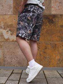 LEOGASHI LEOGASHI Men's Digital Print Loose Woven Shorts, Suitable For Summer, Streetwear Style - Multicolor - View 4