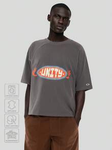 FORM&CHAOS Camiseta gris holgada con gráfico para hombre, verano - Gris - Ver 4