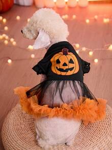 PETSIN Halloween Pumpkin Mesh Tutu Skirt For Pets - Multicolor - View 5