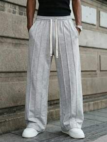 PAVTROS Men's Drawstring Waist Pocket Casual Versatile Daily Wear Sweatpants - Grey - View 5