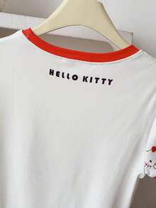 Resyla HELLO KITTY AND FRIENDS | SHEIN Damen T-Shirt mit Cartoon-Muster, Rundhalsausschnitt, Kurzarm, figurbetont - Verschiedenfarbig - Übersicht 4