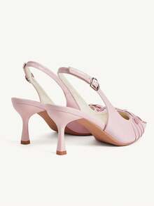 CUCCOO CHICEST 女款尖頭扣飾時尚高跟鞋，適合日常穿著與婚禮鞋 - 淺粉色 - 查看 6