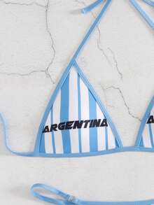 Costavie Women's Striped Swimsuit Set For Beach Vacation - Baby Blue - View 5