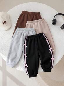 SHEIN Baby Mädchen Herbst/Winter süß lässig vielseitig Strick Thermofutter einfarbig lange Hose (Top und Hose separat erhältlich) - Verschiedenfarbig - Übersicht 3