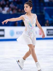 SHEIN Tween Girl Floral Print Cap Sleeve Ruffle Jumpsuit, It Is Suitable For Figure Skating, Gymnastics Performances, Comfortable Stretch. - White - View 3