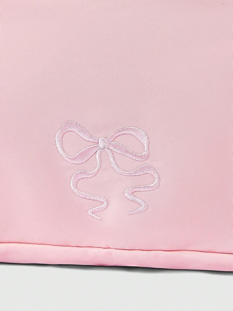 ROMWE Kawaii Bolsos de mano para mujer, Rosa, Bolsa de playa - Modelo de bola de pelo - Añade 5
