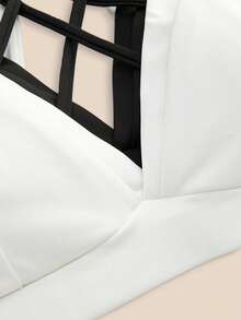 Cheerettes 女款 2 件組拼色交叉背日系健身運動內衣，柔軟彈性、透氣吸濕，可拆式內墊，對比色肩帶，適合健身房與瑜伽 - 彩色 - 查看 14