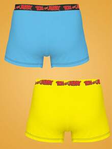 Notgurli TOM & JERRY X SHEIN 男士印花時尚四角內褲 (2入裝) - 彩色 - 查看 2