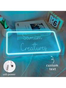 Custom Neon Light Wedding Decoration, USB Engraved Neon Light, Customized Neon Light For Back To School, Mother's Day, Personalized LED Neon Light Suitable For Wall, Commercial Bar, Home Store, Bedroom Decor - Retangular Shape-35*19cm - View 8