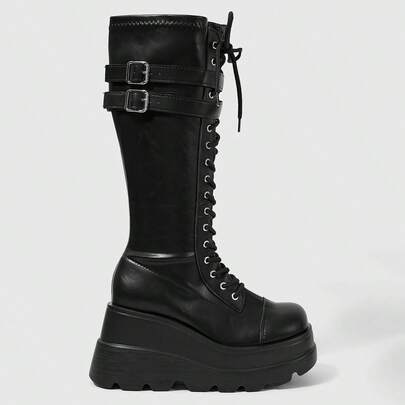 Women's Fashion Versatile Commuter Buckle Thick Sole Wedge …