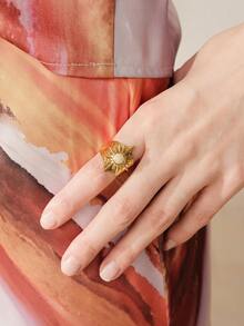 MOTF PREMIUM PRE GOLD PLATED SUN STONE RING - Yellow Gold - View 3