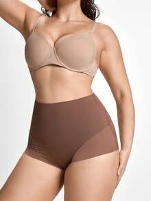 Slumbrini 1pc Women's Seamless Plus Size High Waist Butt Lifter Tummy Control Body Shaper - Brown - View 5