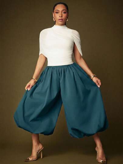 Vixey Woven High Waist Balloon Pants, Desk To Dinner, Work To Weekend, Office Chic, Versatile, Comfortable Chic, Everyday Elegance