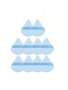 50Pcs/40Pcs/30Pcs/20Pcs/10Pcs/5Pcs Velvet Triangle Powder Puff Facial Makeup Tools Air Cushion Powder Puff Reusable Makeup Sponge Makeup Gadgets Loose Powder Puff Wet And Dry Dual-Use Powder Puff Hot Weather Makeup Essentials Beach Makeup Tools - Blue - View 12