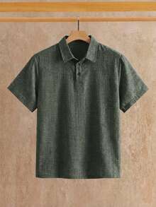 HIMLAND 男士純色短袖 Polo 衫與長褲休閒日常穿搭 - 彩色 - 查看 12