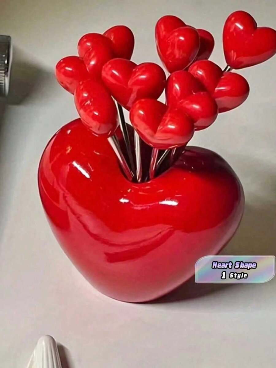 5/10 Piece Fruit Holding Forks In Heart And Fruit Shapes, Beautiful Kitchen Utensils, For Christmas - Multicolor - View 1