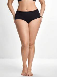 Slumbrini Plus Size Charm Series Contrast Lace Triangle Panties (1pc) - Black - View 3