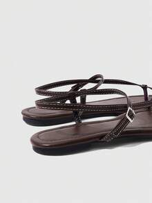 HighSole Women Heeled Sandals Summer - Brown - View 5