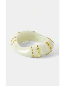 Noxbound Pulsera de remaches irregulares plateados, BOHEMIANO/Moderno/Elegante,Uso diario/Día de trabajo,Capas/Piedras preciosas/Cuentas/Cristales,Gruesa - Dorado - Ver 10