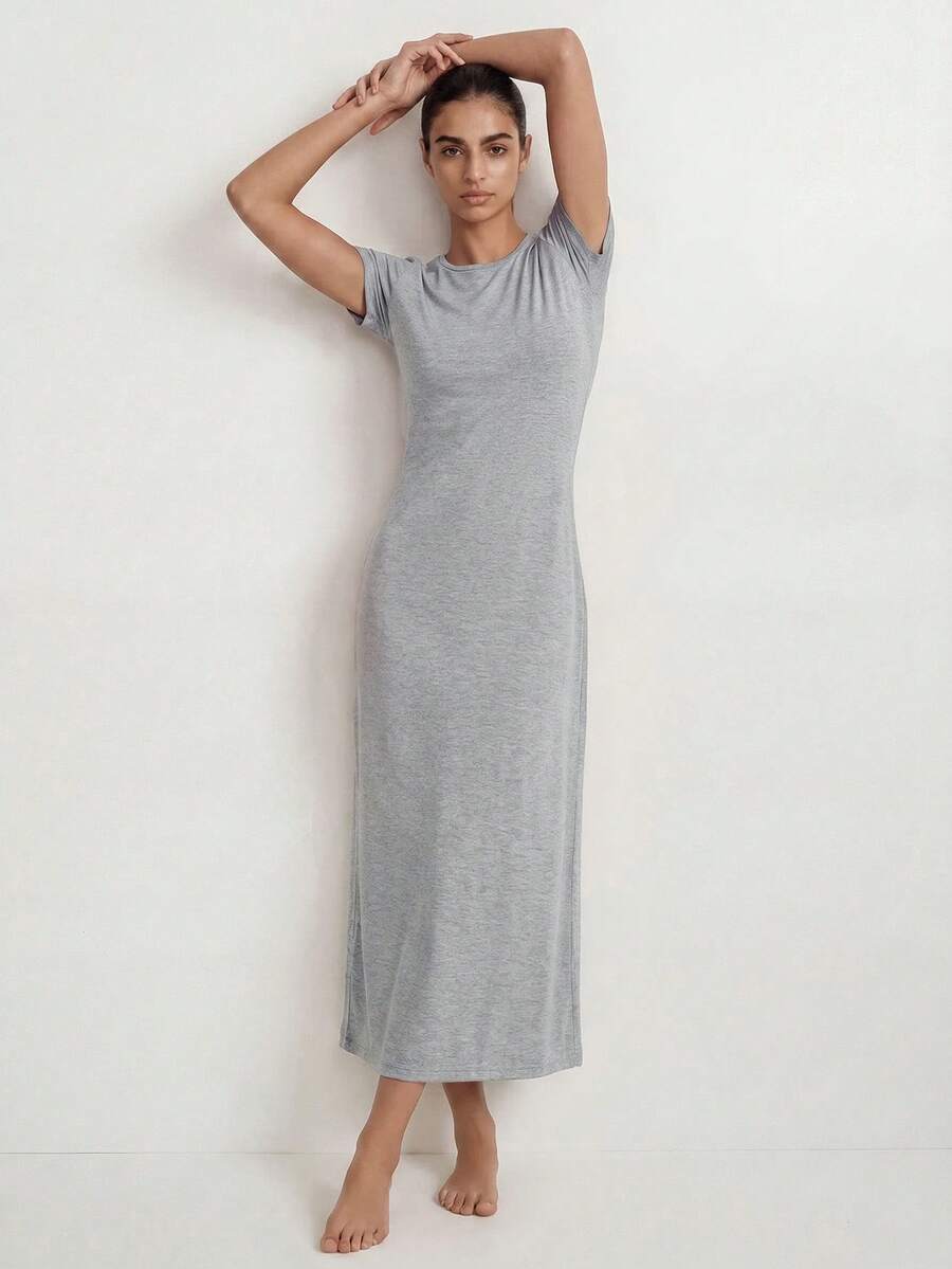 Ocili Studio 休闲夏季灰色休闲舒适家居服长裙假日季节 - 灰色 - 查看 1