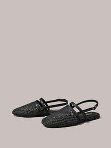 Styleloop Señoras, Uñas de Sauce, Hebillas, Zapatos Planos. - Negro grafito - Ver 6