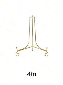 Soporte de hierro plegable con diseño triangular, soporte de metal simple estilo europeo para exhibir té, pasteles, marcos de fotos, platos y regalos para cumpleaños y graduación - Dorado - Ver 12