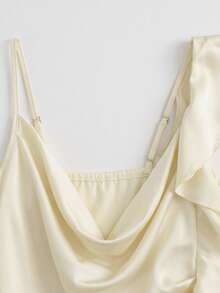 SHEIN Franclia Women's Elegant Casual Beige 2 Pieces Set - Beige - View 3