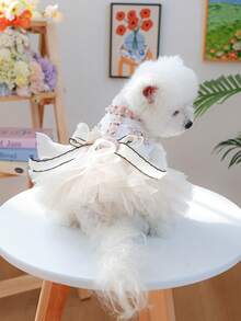 PETSIN 1pc Pet Retro Small Fragrant Dress, Cat And Dog Universal Clothes, Very Suitable For Gatherings, Outings And Picnics - Multicolor - View 3