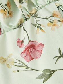 SHEIN MOD Vestido con tirantes y cordón ajustable con estampado floral para mujer - Multicolor - Ver 7