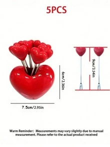 5/10 Piece Fruit Holding Forks In Heart And Fruit Shapes, Beautiful Kitchen Utensils, For Christmas - Multicolor - View 5