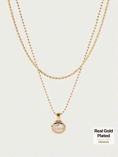Glisma Collar multicapa para mujer, premium/dinero antiguo/elegante, sexy/vintage, para mamá/mujer/niña/madre, verano/playa/baile de graduación/fiesta, chapado en oro de 18K
