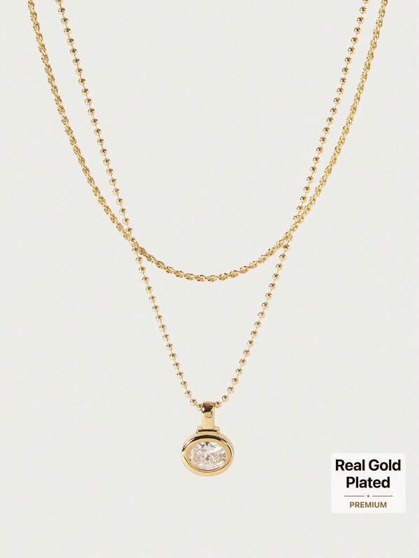 Glisma Women's Multi-Layered Necklace,Premium/Old Money/Classy,Sexy/Vintage,For Mom/Women/Girl/Mother,Summer/Beach/Prom/Party,18K Gold-Plated