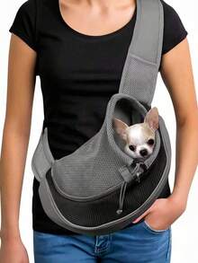 1 Breathable Mesh Travel Bag For Pet Dog Straps, Suitable For Dogs And Cats, Cat Straps, And Cat Bags - Black - View 6
