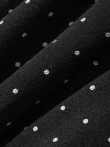 Dazy Plus 韓系時尚波點滿版印花短袖 Polo 衫，黑色大尺碼女款春夏季 T-shirt 可愛上衣 - 黑色 - 查看 9