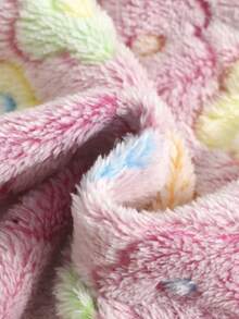 SHEIN Vintaside Kids 女嬰休閒可愛趣味保暖加厚抓絨連帽洋裝，適合秋冬外出穿著 - 彩色 - 查看 3