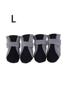 Scarpe estive per cuccioli, scarpe per animali domestici, scarpe in rete per cani per tutte le stagioni, forniture per gatti e cani, scarpe per cani di piccola taglia, stile traspirante e confortevole - nero - Visualizzare 12