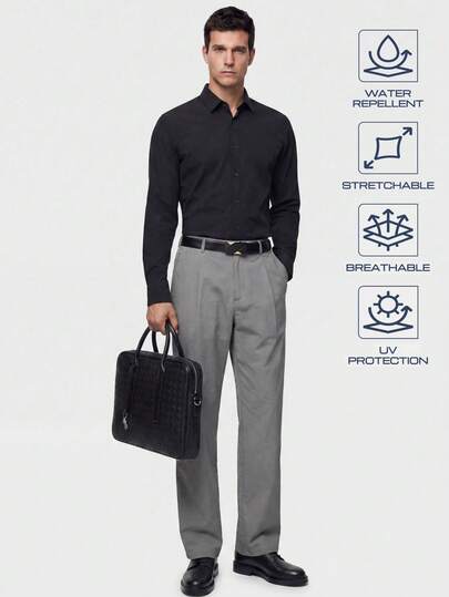 TekDrob WaterProof & UV Protection Tailored Pants With Straight Fit And Single Pleats