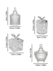 Cirelle 1pc Crystal Glass Storage Jar Details With Delicate Accents For Cozy Diningroom Delivering Exquisite Presence For Aesthetic Display - Multicolor - View 4