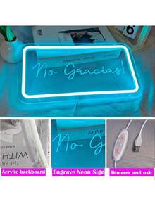 Custom Neon Light Wedding Decoration, USB Engraved Neon Light, Customized Neon Light For Back To School, Mother's Day, Personalized LED Neon Light Suitable For Wall, Commercial Bar, Home Store, Bedroom Decor - Retangular Shape-35*19cm - View 9