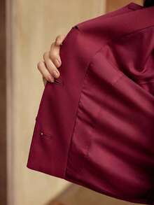 ZEYLAH Women's Sequin Embellished Long Sleeve Single-Breasted Fashionable Regular Jacket - Red Violet - View 7
